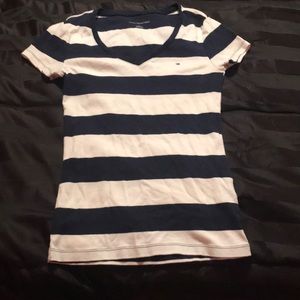 Navy blue striped shirt